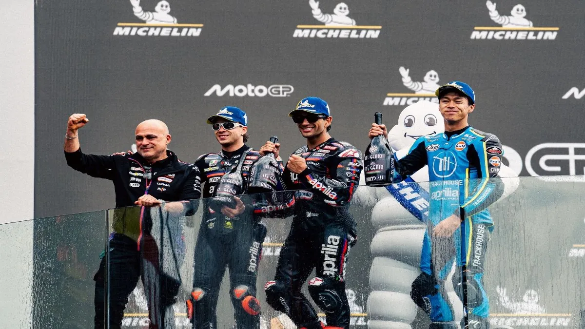 Aprilia conquista o pódio no GP da França com três motos na MotoGP