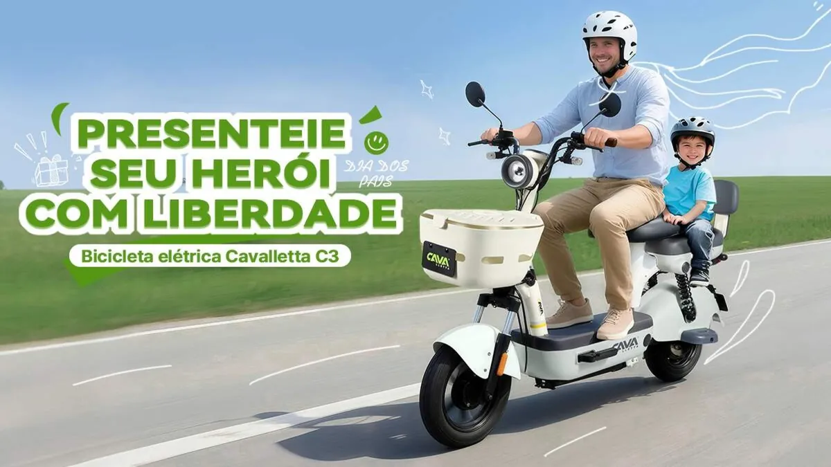 Promoção Dia dos Pais: desconto na bicicleta elétrica Cavalletta C3