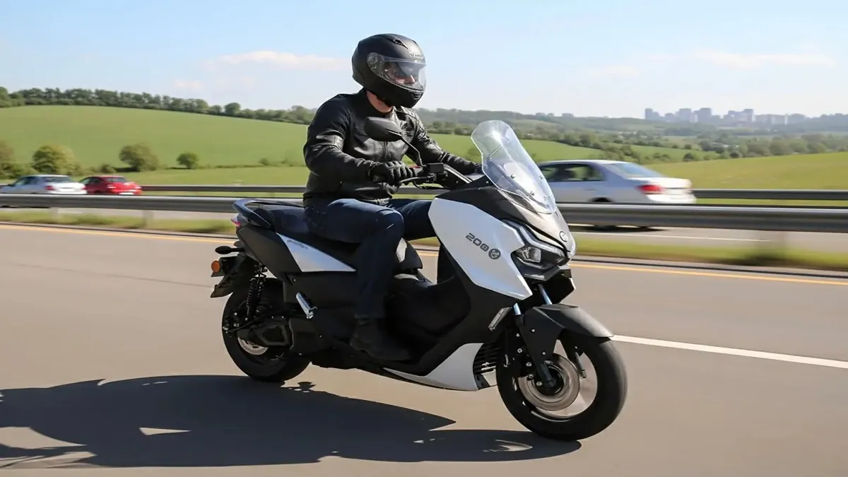Scooter elétrica italiana Hurba 200S com bateria de longa duração