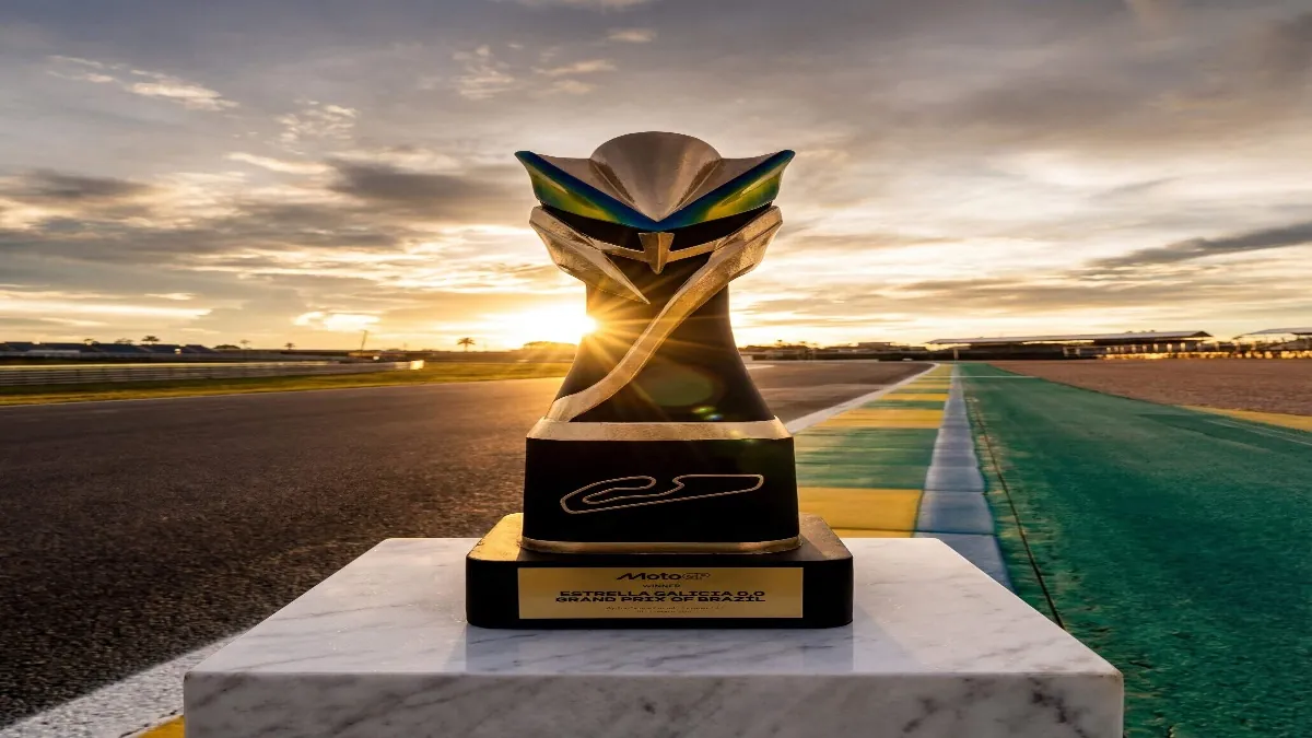 Troféu da MotoGP no Brasil celebra motos, cerrado e coruja-buraqueira