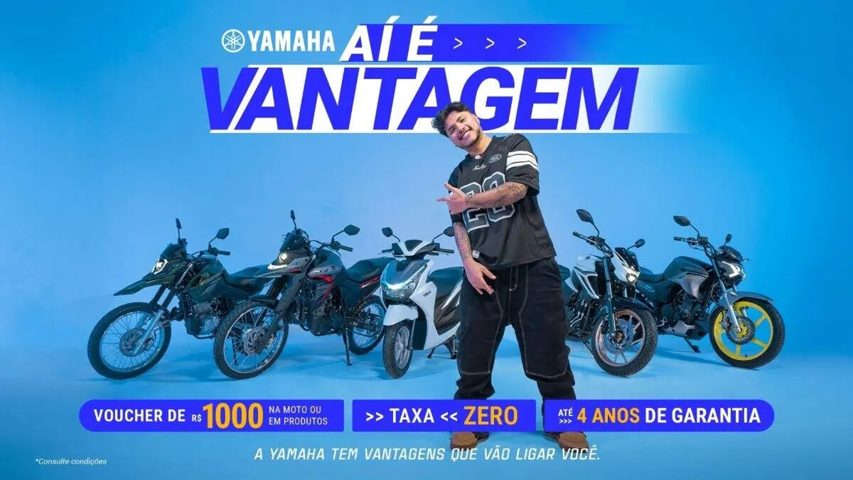 Yamaha destaca benefícios de suas motocicletas em nova campanha com Mitico