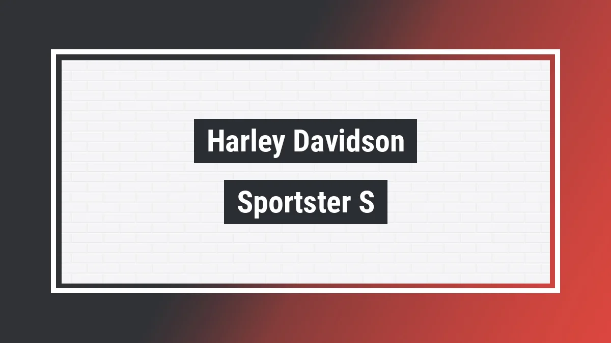 Imagem ilustrativa modelo Sportster S Harley-davidson