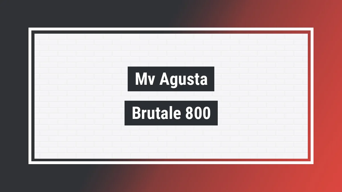 Imagem ilustrativa modelo Brutale 800 Mv Agusta