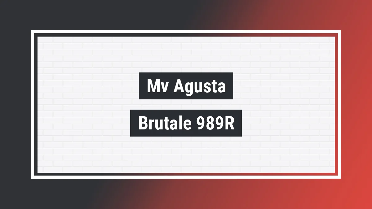 Imagem ilustrativa modelo Brutale 989r Mv Agusta