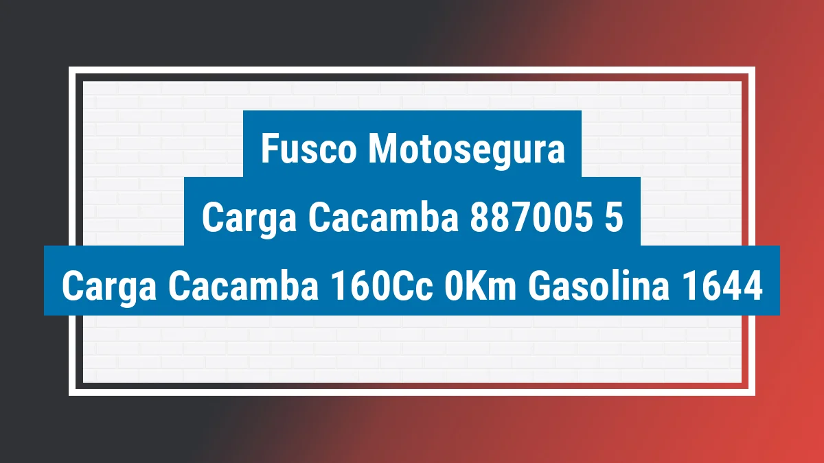Imagem ilustrativa Fusco Motosegura Carga Caçamba 160cc 0km