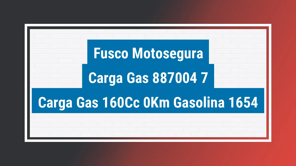 Imagem ilustrativa Fusco Motosegura Carga Gás 160cc 0km
