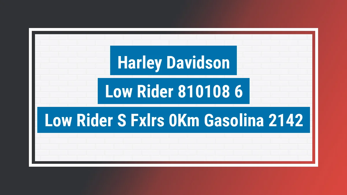 Imagem ilustrativa Harley-davidson Low Rider S Fxlrs 0km