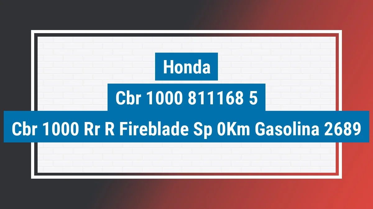 Imagem ilustrativa Honda Cbr 1000 Rr-r Fireblade Sp 0km