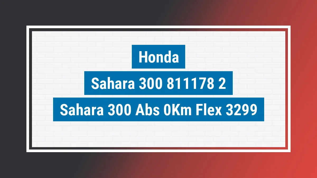 Imagem ilustrativa Honda Sahara 300 Abs 0km