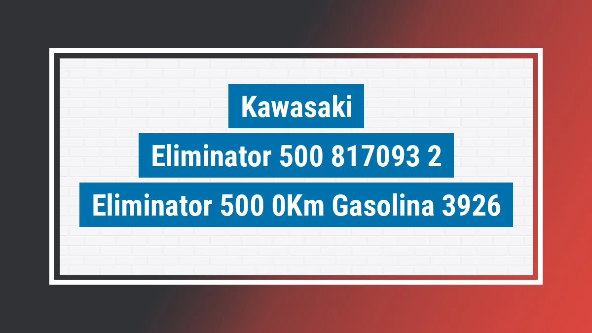 Imagem ilustrativa Kawasaki Eliminator 500 0km
