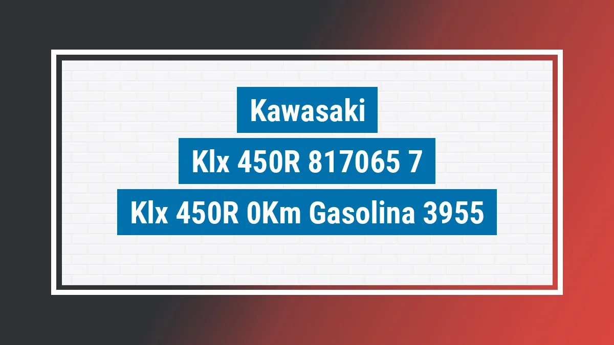 Imagem ilustrativa Kawasaki Klx 450r 0km