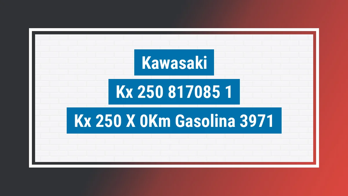 Imagem ilustrativa Kawasaki Kx 250 X 0km