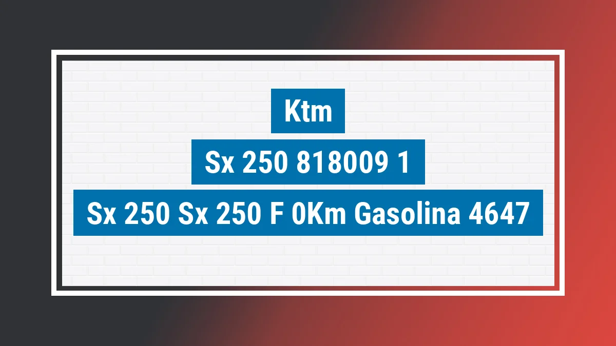 Imagem ilustrativa Ktm Sx 250 Sx 250 F 0km
