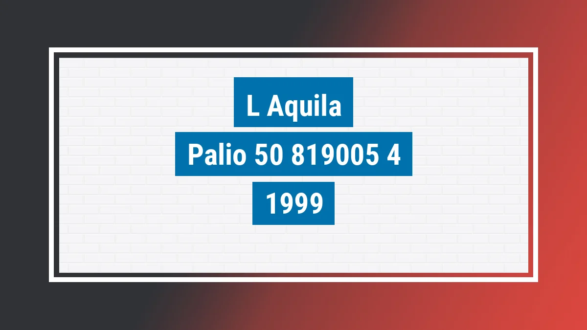 Imagem ilustrativa L'aquila Palio 50 1999
