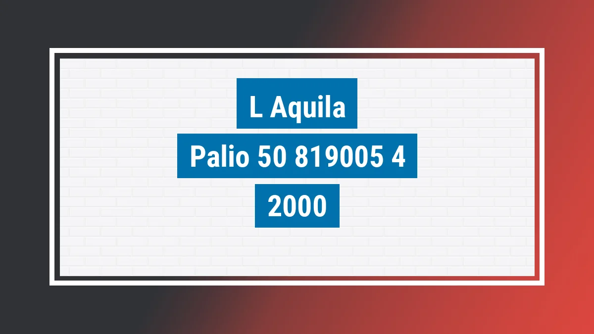 Imagem ilustrativa L'aquila Palio 50 2000