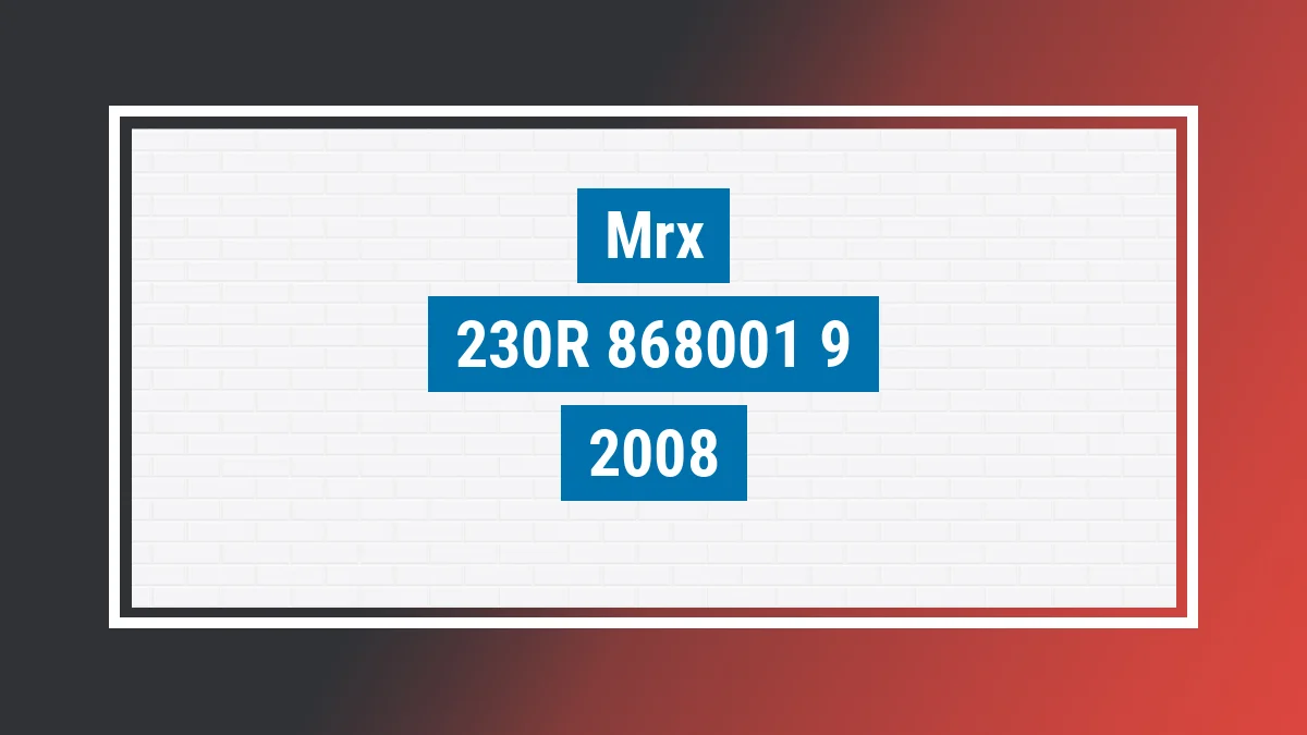 Imagem ilustrativa Mrx 230r 2008