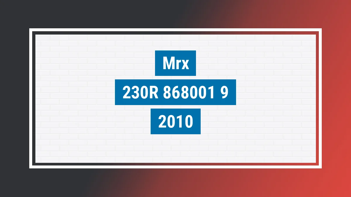 Imagem ilustrativa Mrx 230r 2010