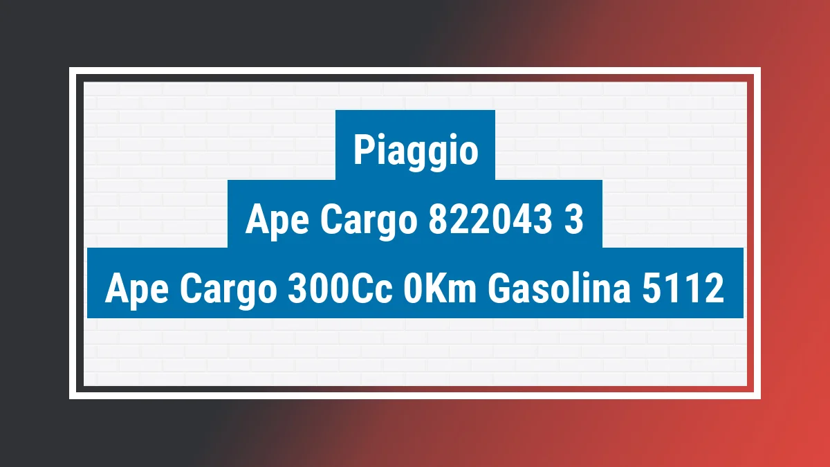 Imagem ilustrativa Piaggio Apé Cargo 300cc 0km