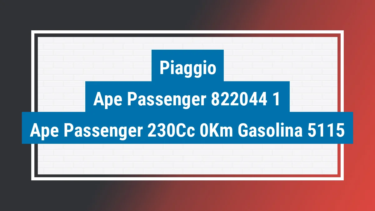 Imagem ilustrativa Piaggio Apé Passenger 230cc 0km