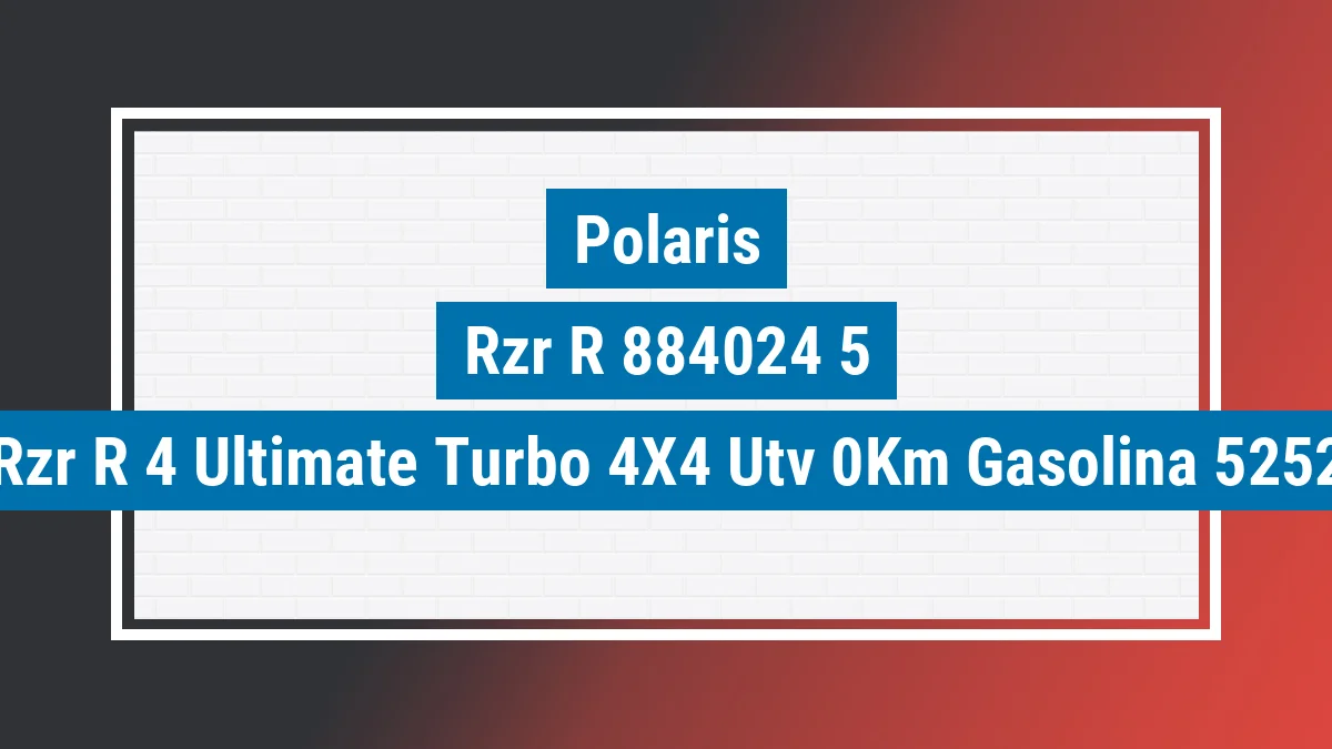 Imagem ilustrativa Polaris Rzr R 4 Ultimate Turbo 4x4 (utv) 0km