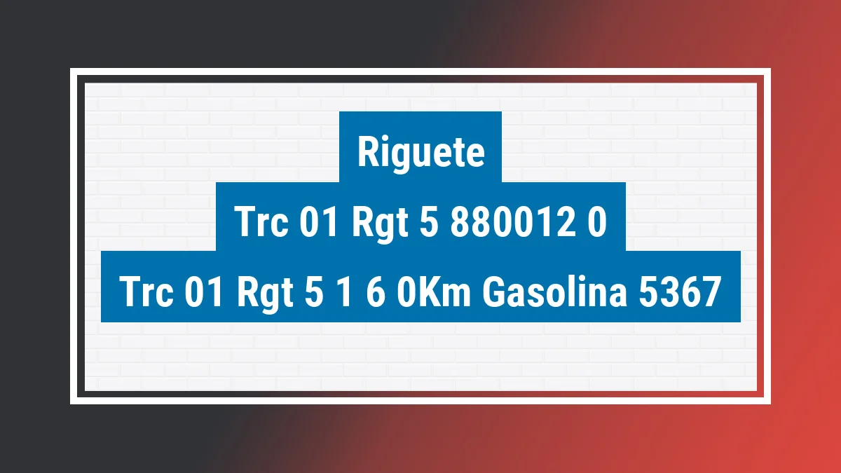Imagem ilustrativa Riguete Trc-01 Rgt-5 1.6 0km