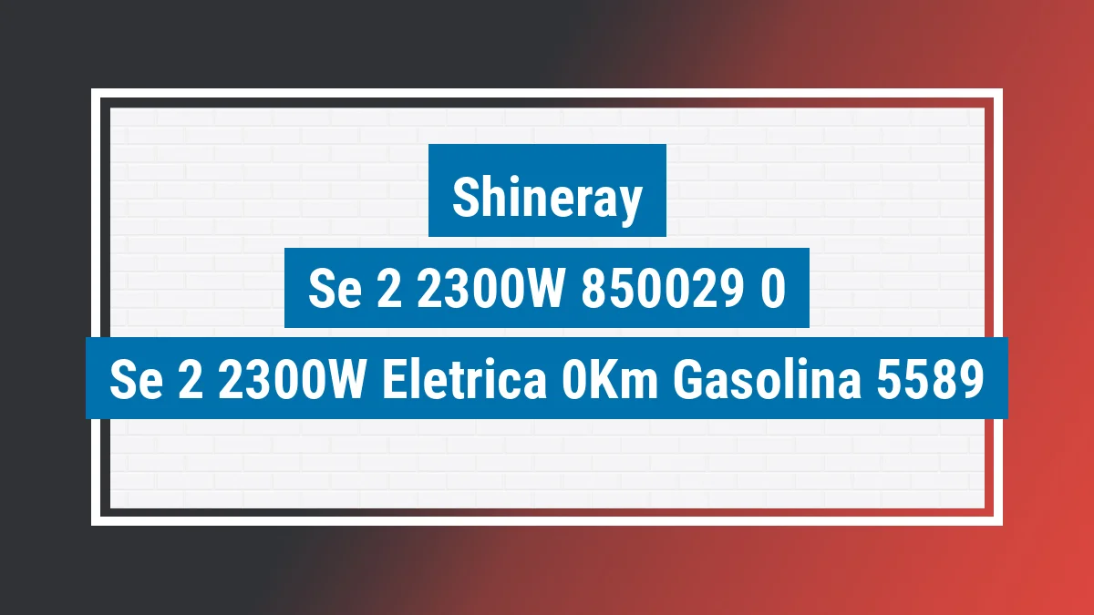 Imagem ilustrativa Shineray Se-2 2300w (elétrica) 0km