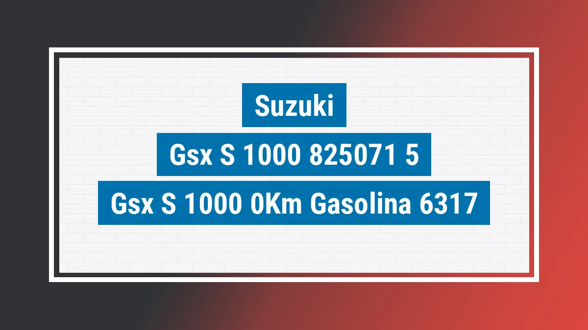 Imagem ilustrativa Suzuki Gsx-s 1000 0km