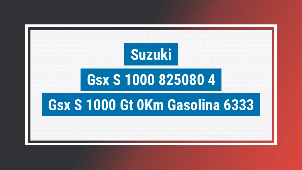 Imagem ilustrativa Suzuki Gsx-s 1000 Gt 0km