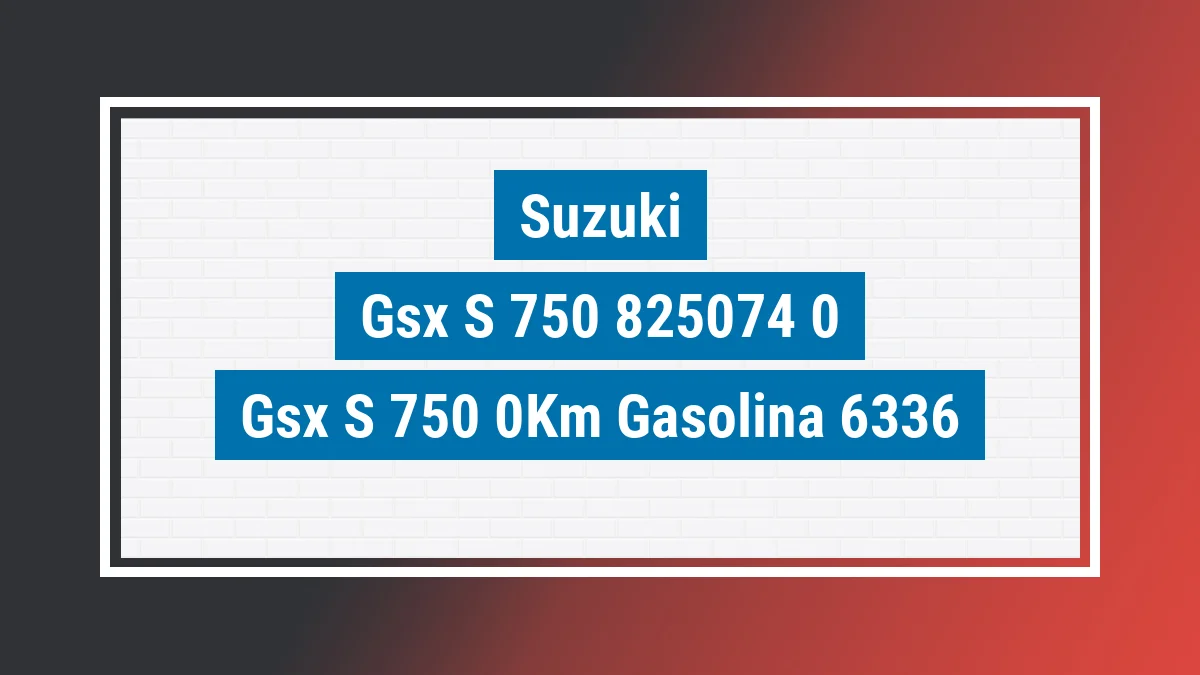 Imagem ilustrativa Suzuki Gsx-s 750 0km