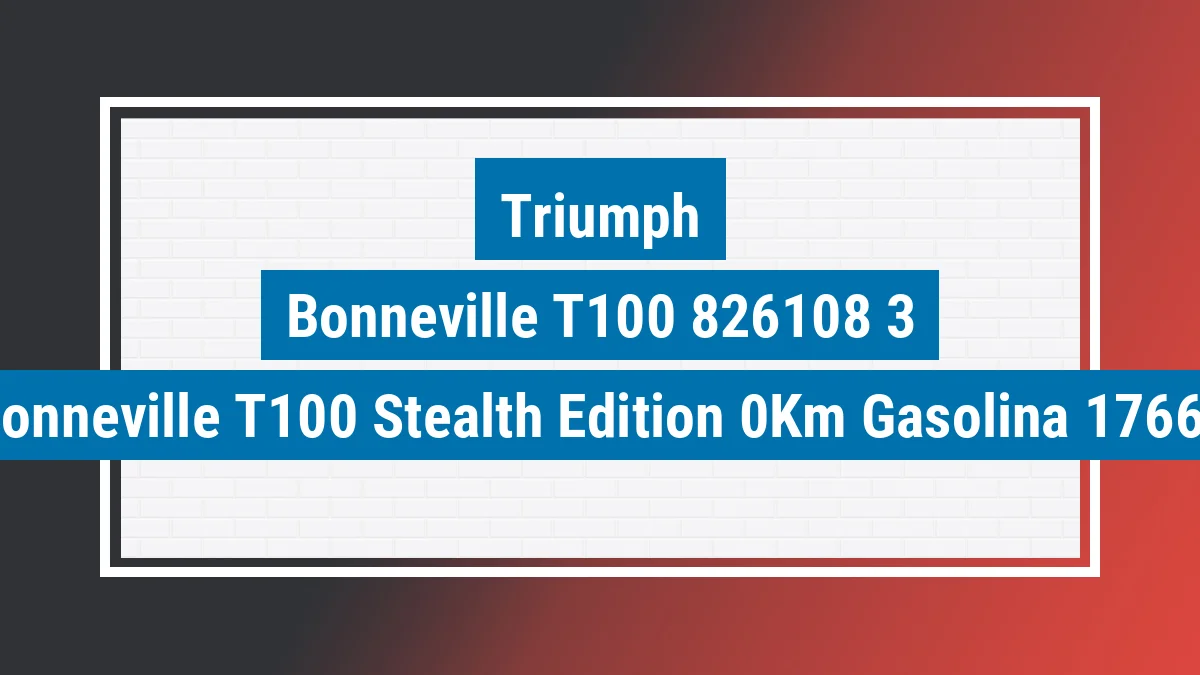Imagem ilustrativa Triumph Bonneville T100 Stealth Edition 0km