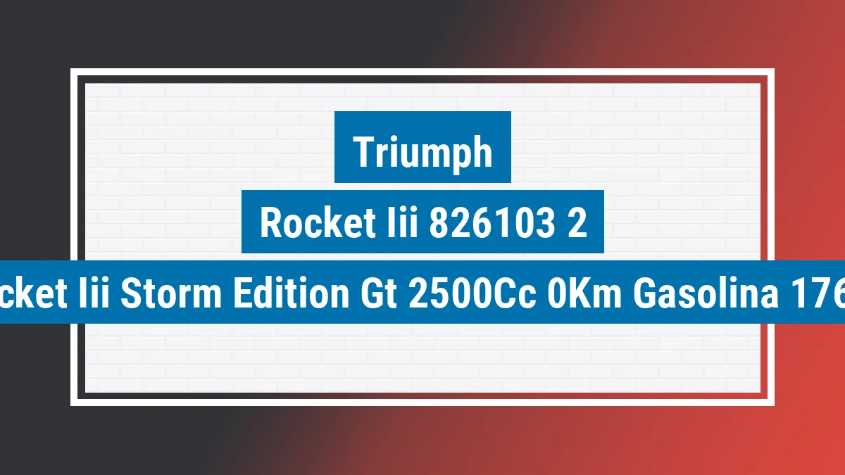 Imagem ilustrativa Triumph Rocket Iii Storm Edition Gt 2500cc 0km