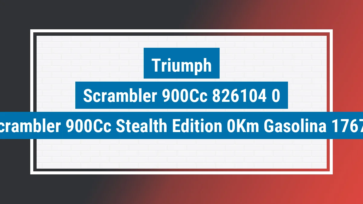 Imagem ilustrativa Triumph Scrambler 900cc Stealth Edition 0km