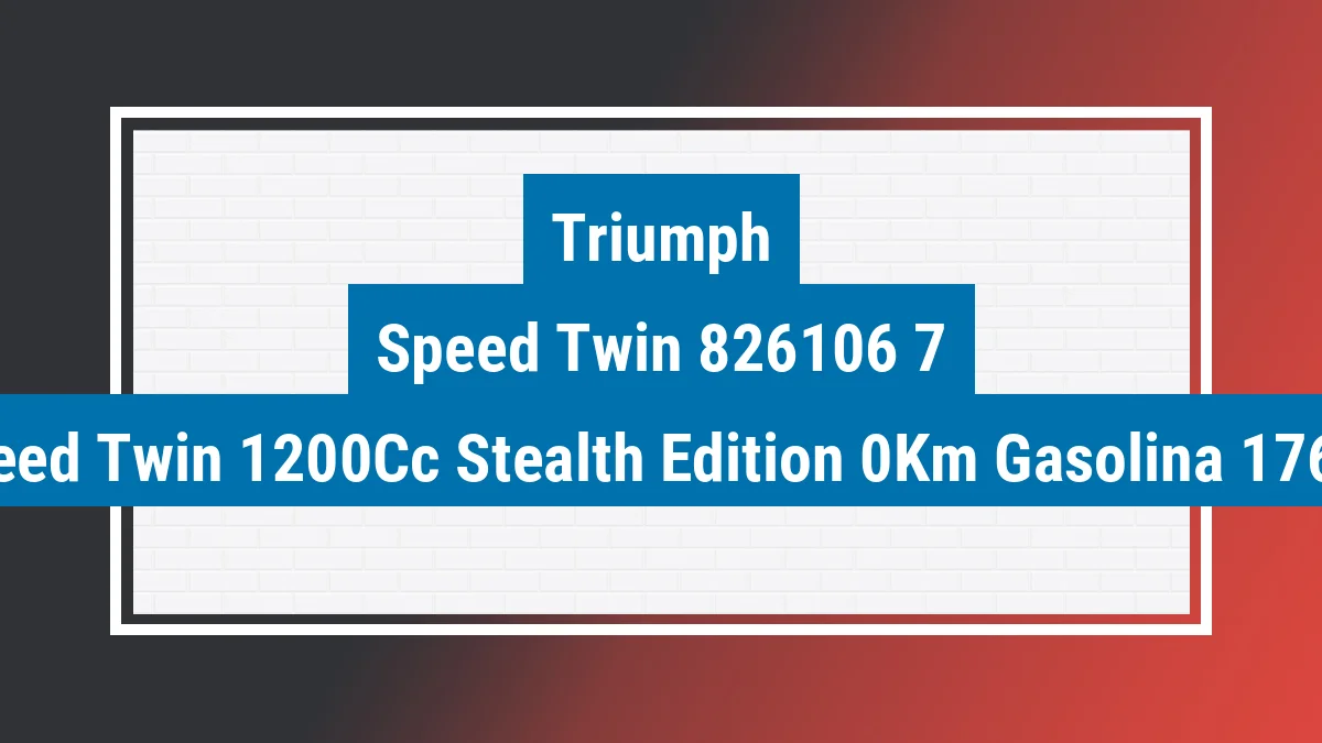 Imagem ilustrativa Triumph Speed Twin 1200cc Stealth Edition 0km