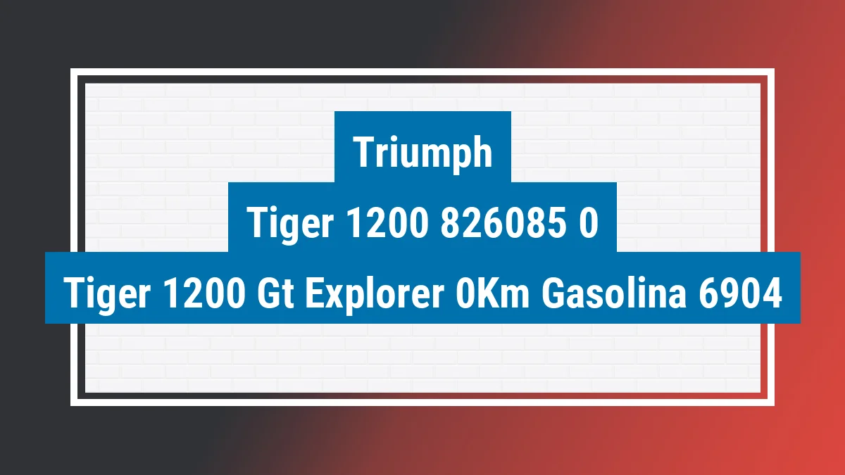 Imagem ilustrativa Triumph Tiger 1200 Gt Explorer 0km