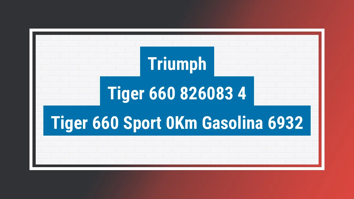 Imagem ilustrativa Triumph Tiger 660 Sport 0km
