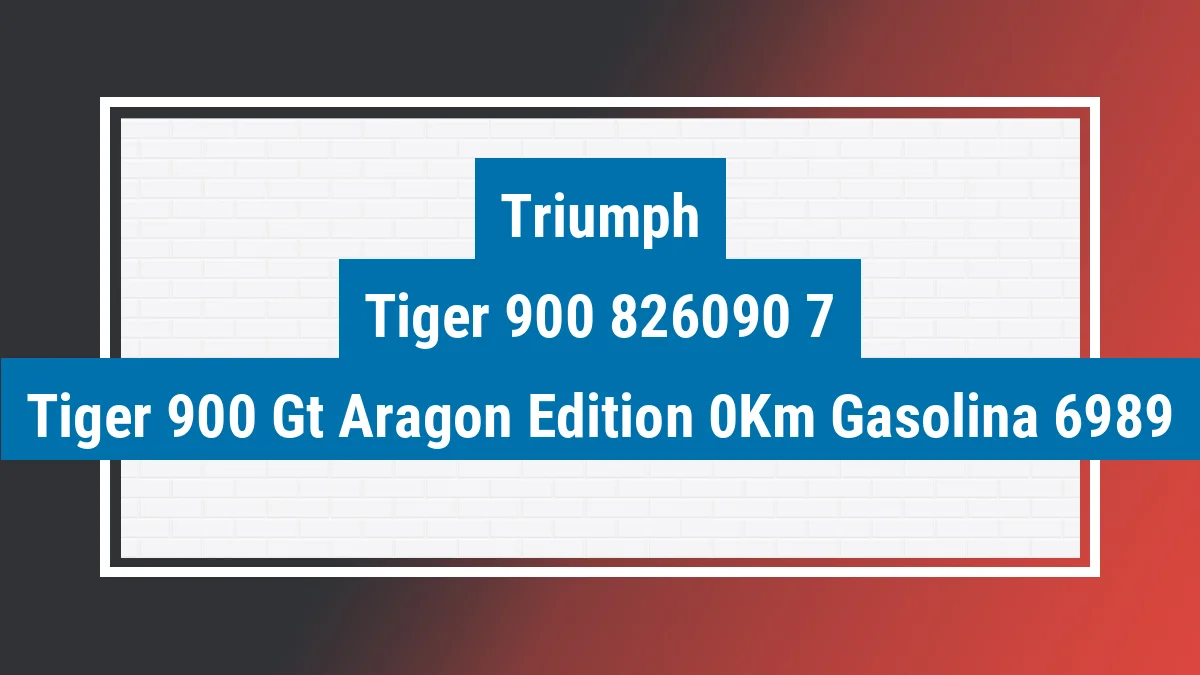 Imagem ilustrativa Triumph Tiger 900 Gt Aragon Edition 0km
