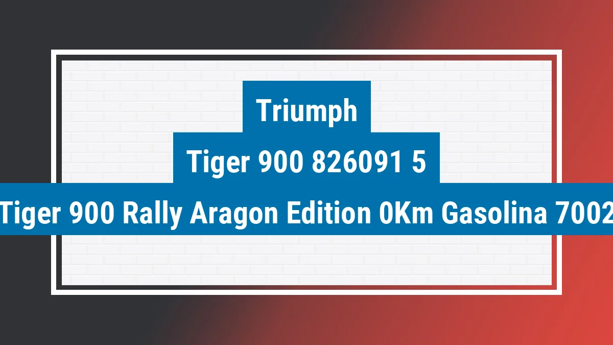 Imagem ilustrativa Triumph Tiger 900 Rally Aragon Edition 0km