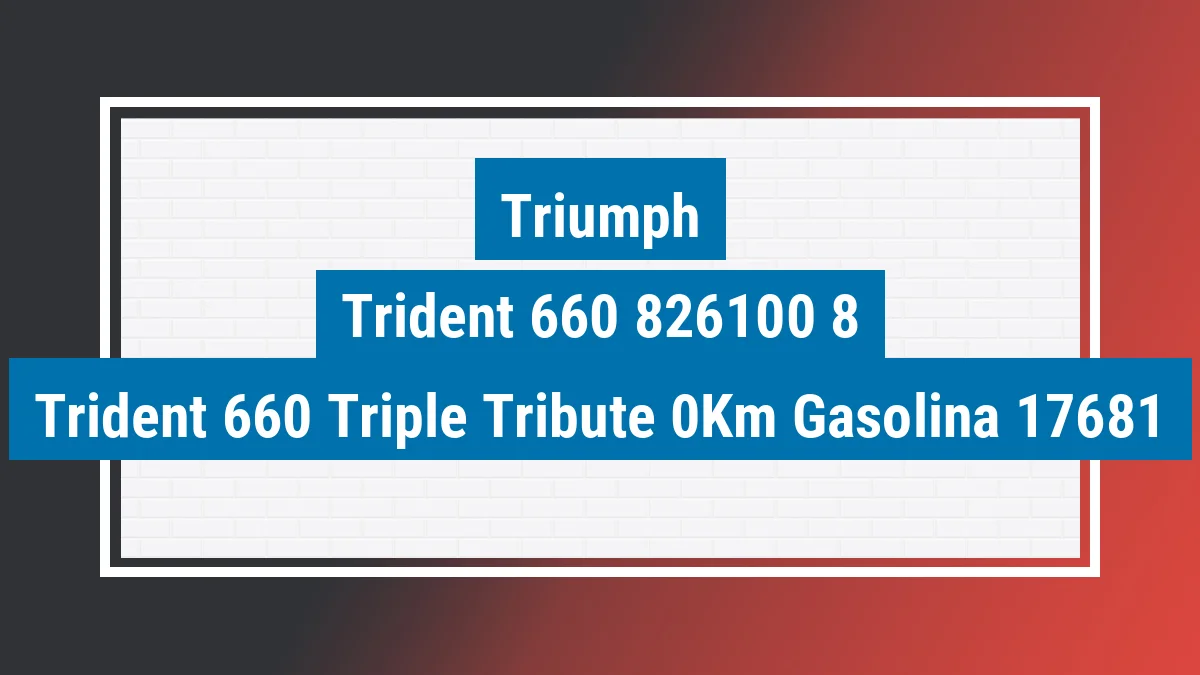 Imagem ilustrativa Triumph Trident 660 Triple Tribute 0km