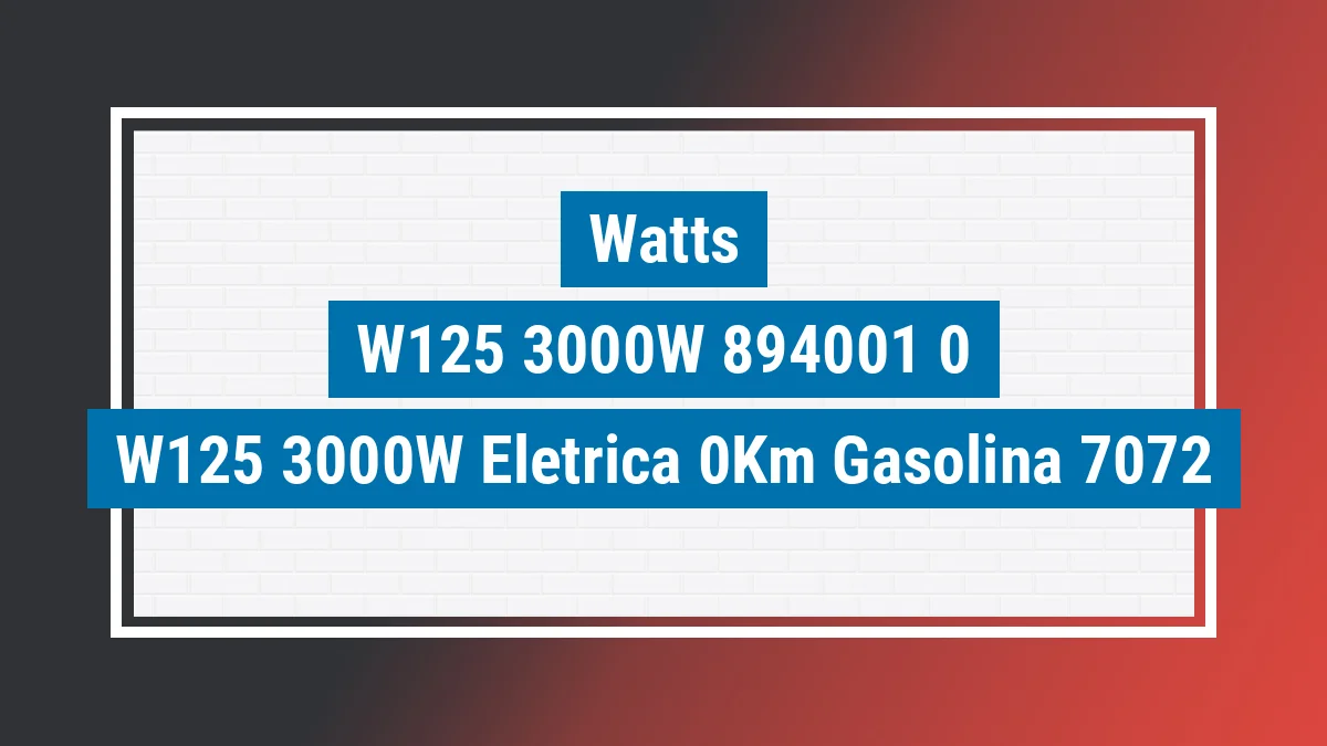 Imagem ilustrativa Watts W125 3000w (elétrica) 0km