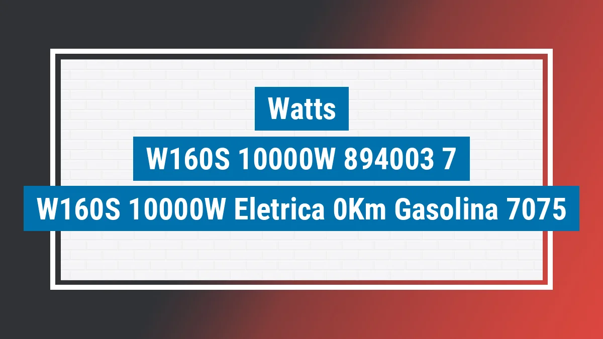 Imagem ilustrativa Watts W160s 10000w (elétrica) 0km