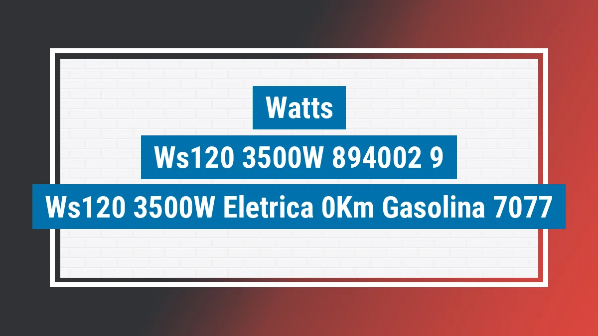Imagem ilustrativa Watts Ws120 3500w (elétrica) 0km