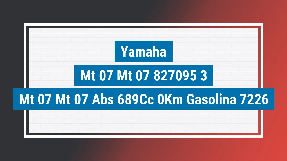 Imagem ilustrativa Yamaha Mt-07 mt-07 Abs 689cc 0km
