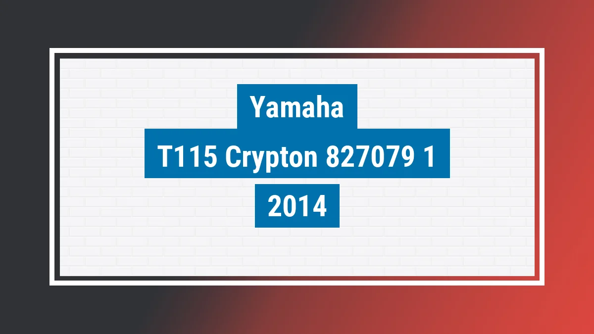 Imagem ilustrativa Yamaha T115 Crypton Ed 2014
