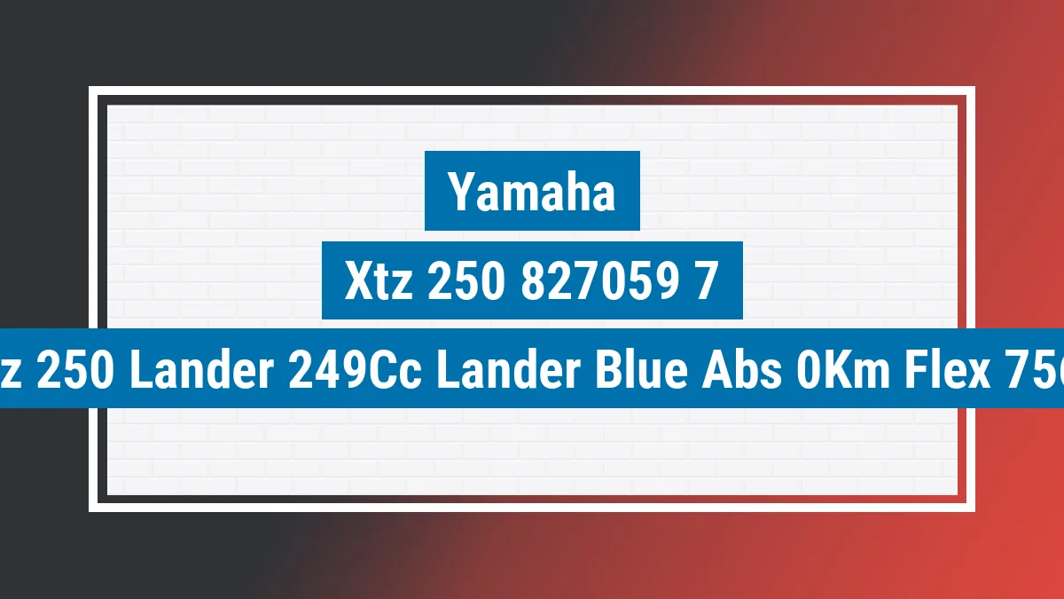Imagem ilustrativa Yamaha Xtz 250 Lander 249cc lander Blue abs 0km
