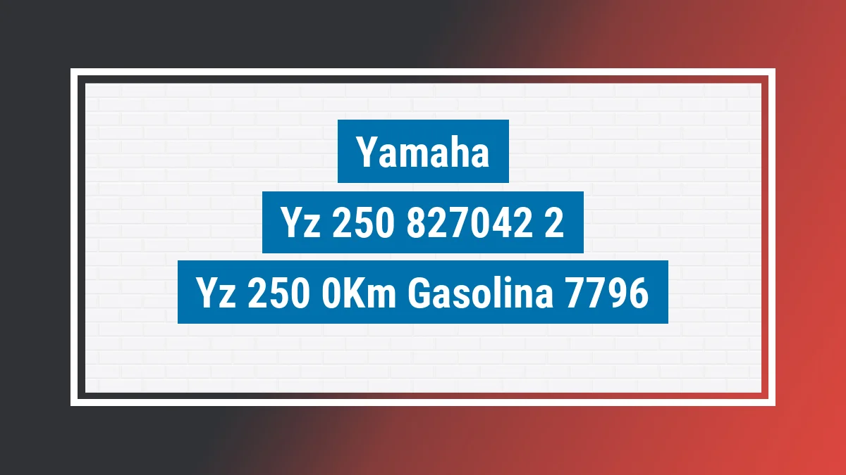 Imagem ilustrativa Yamaha Yz 250 0km