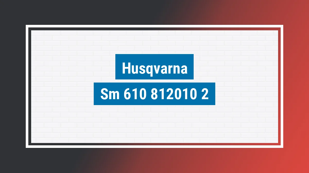 Imagem ilustrativa modelo Sm 610 Husqvarna