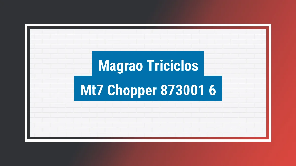 Imagem ilustrativa modelo Mt7 Chopper 1.6 Std. Magrão Triciclos