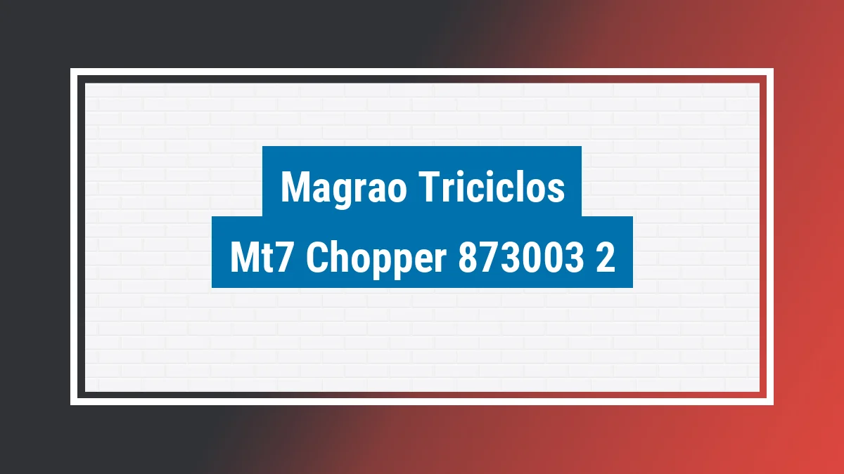 Imagem ilustrativa modelo Mt7 Chopper 1.6 Pop Magrão Triciclos