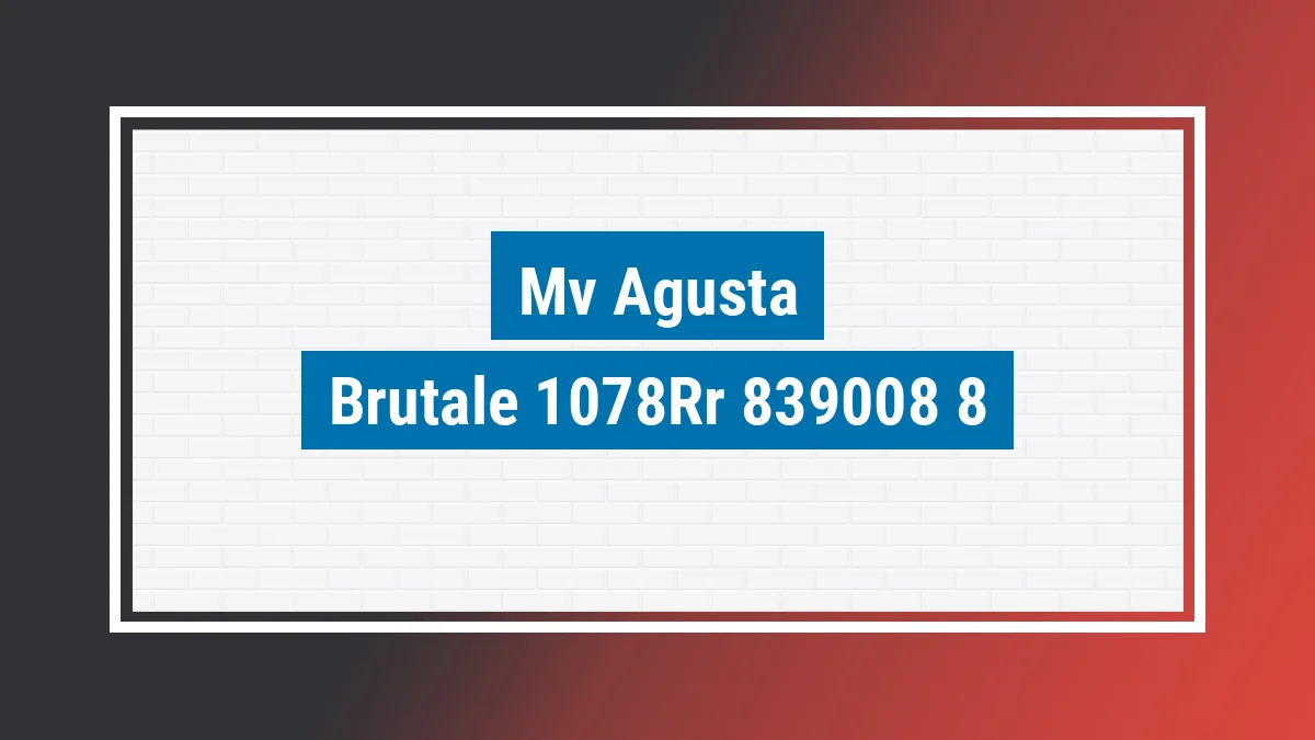 Imagem ilustrativa modelo Brutale 1078rr Mv Agusta