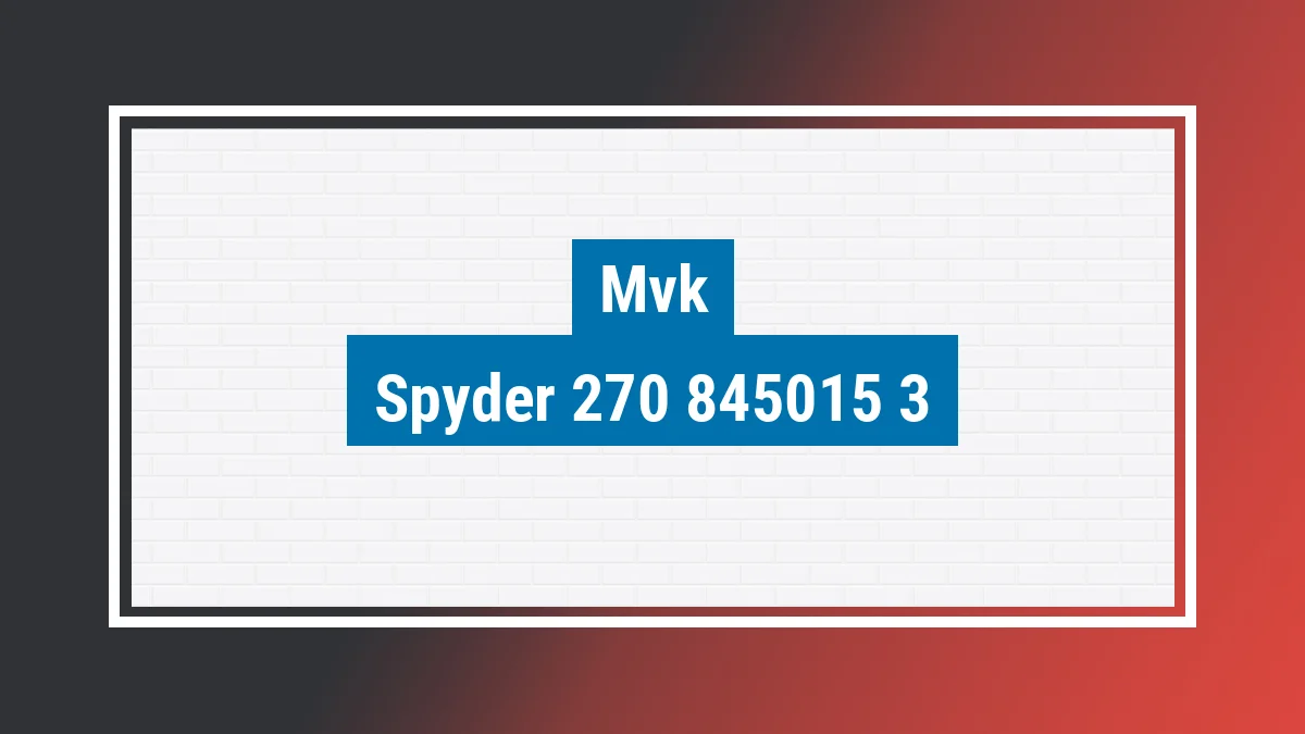 Imagem ilustrativa modelo Spyder 270 320 Mvk